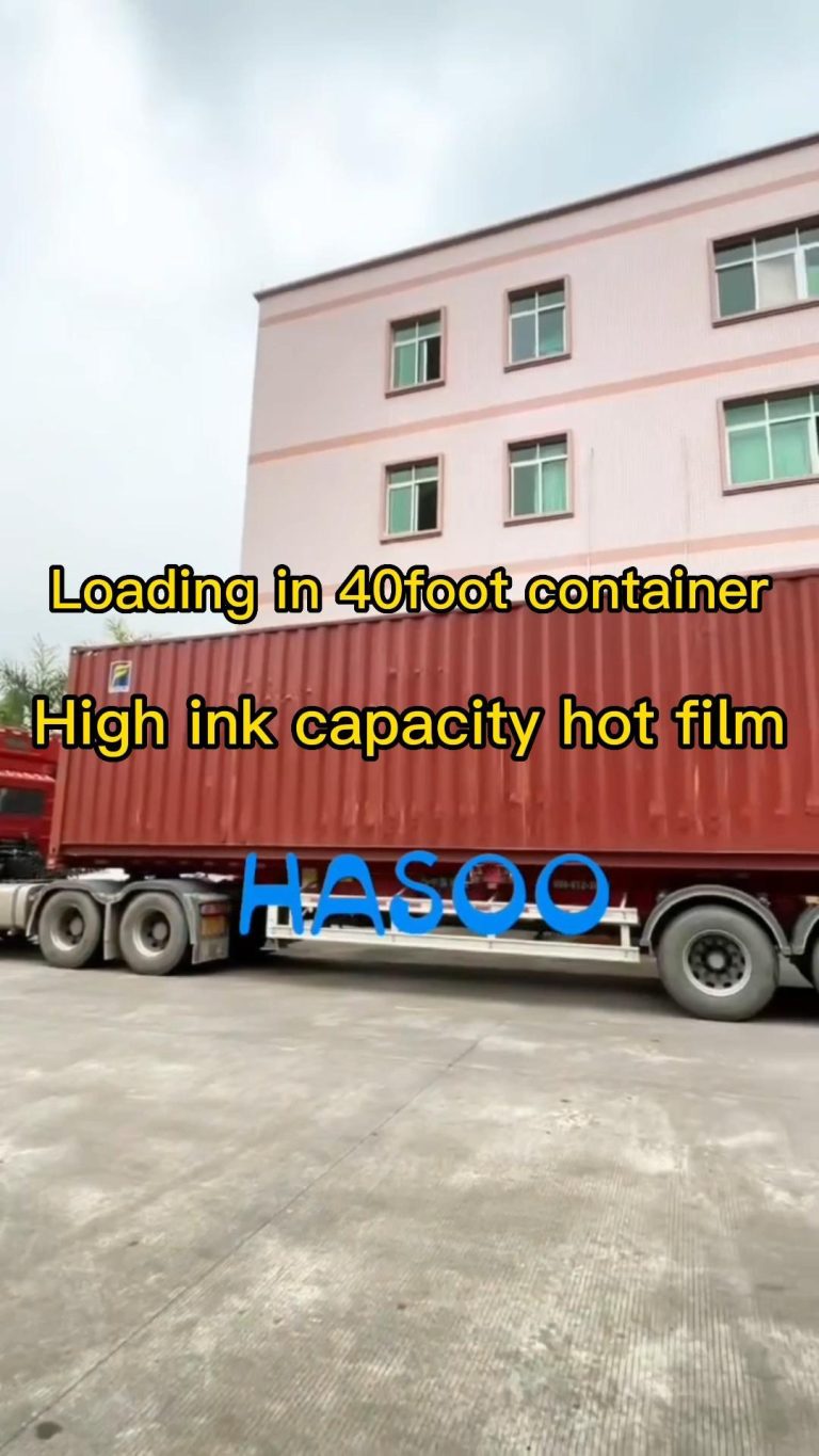 Loading in 40 foot container, high ink capacity hot film